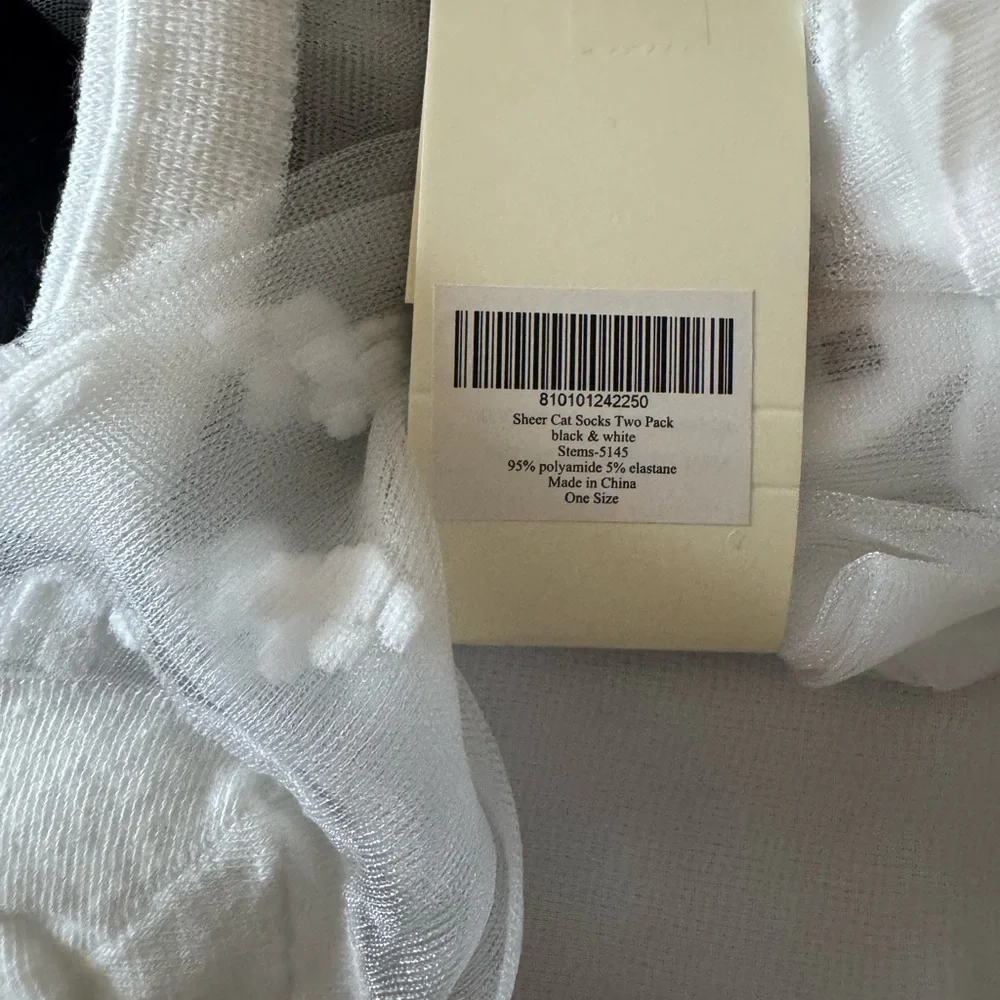 Stems Women's Sheer Cats Two Pair Pack Socks - NWT - Luxury for Legs